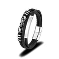 New Design Man Leather Jewelry Handmade Stainless Steel Braided Real Leather Bracelet for Man