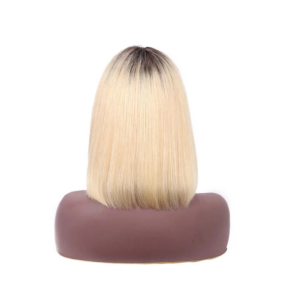 Ready to Ship YesWigs Wholesale Ombre Bob Wig With Bangs Brazilian Hair 1b 613 Blonde Pink Silver Orange Short Bob Wig in Stock