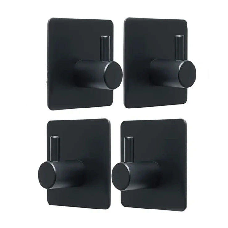 Stainless Steel Matte Black Suction Cup Modern Kitchen & Bathroom Towel Hooks 3 Pack