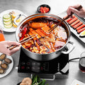Zhenneng Factory Prices Kitchen Multi-use Stainless Steel Shabu Shabu Hot Pot with Glass Lid Mandarin Duck Pot
