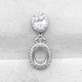Sterling Silver 9*11mm Semi Mount Pendant Empty Frame Blank Support Setting S925 Base Holder Without Center Stone for DIY Inlay