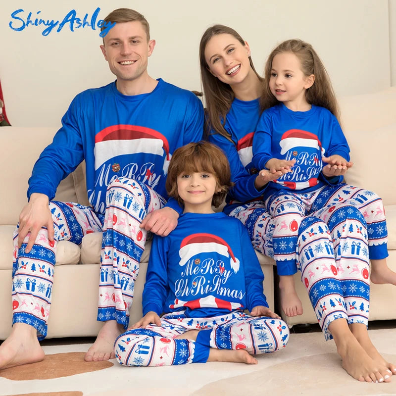 RTS 2023 Winter Warm Soft Pajamas Set Matching Christmas Sleepwear for Family Loungewear Christmas Pyjamas Family