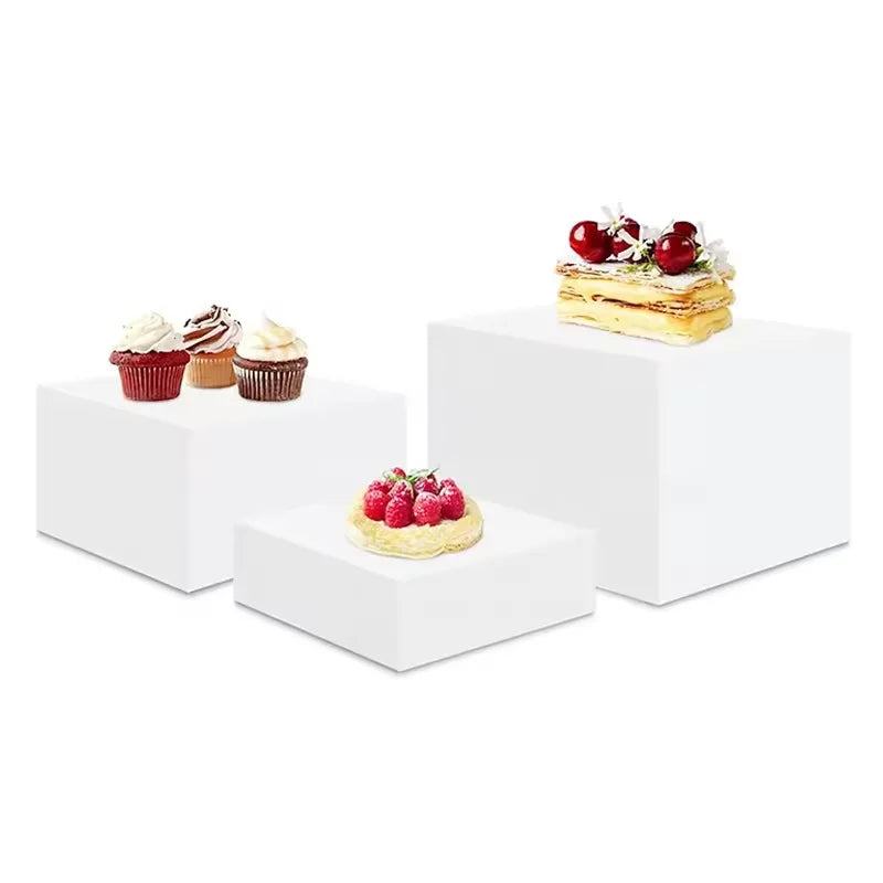 Acrylic Display Cube Riser Food Riser Buffet Display Cubes 3 Pcs Set Acrylic Display Stand Set Buffet Catering Stand for Food