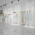 Modern Boutique Clothes Store Clothing Rack Wall-Mounted Garment Rack Coat Hanger Space-Saving Clothes Display Rack