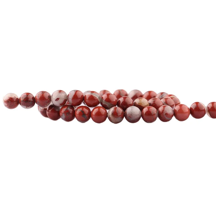 Wholesale Natural Red Jasper Round Loose Beads 4-12MM for Jewelry Making-Stone Beads