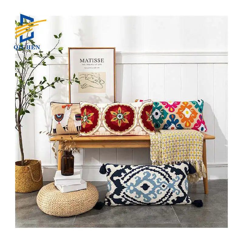 Innermor Handmade Modern Morocco Indian Style Luxury 100% Cotton Hotel Pillowcase & Cushion Case