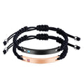 Trendy Curved Stainless Steel Couple Bracelet Polished & Lethched Design for Valentine's Day Fashion Jewelry & Bangles