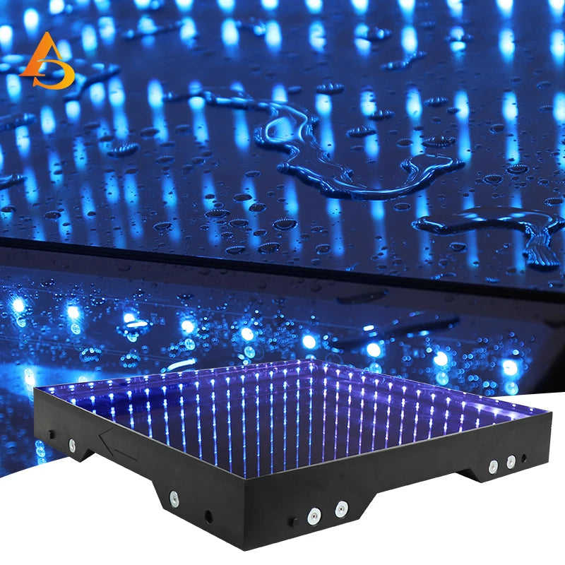 AICPOSE Stage Lights Tempered Glass Magnetic Infinity Mirror Panel 3d Effect LED Dance Floor for Wedding Party