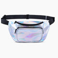Newest Fashion Custom Hot Sell Shinny PVC Waterproof Zipper Closure Unisex Pillow Shape Sport Travel Simple Fanny Pack Waist Bag