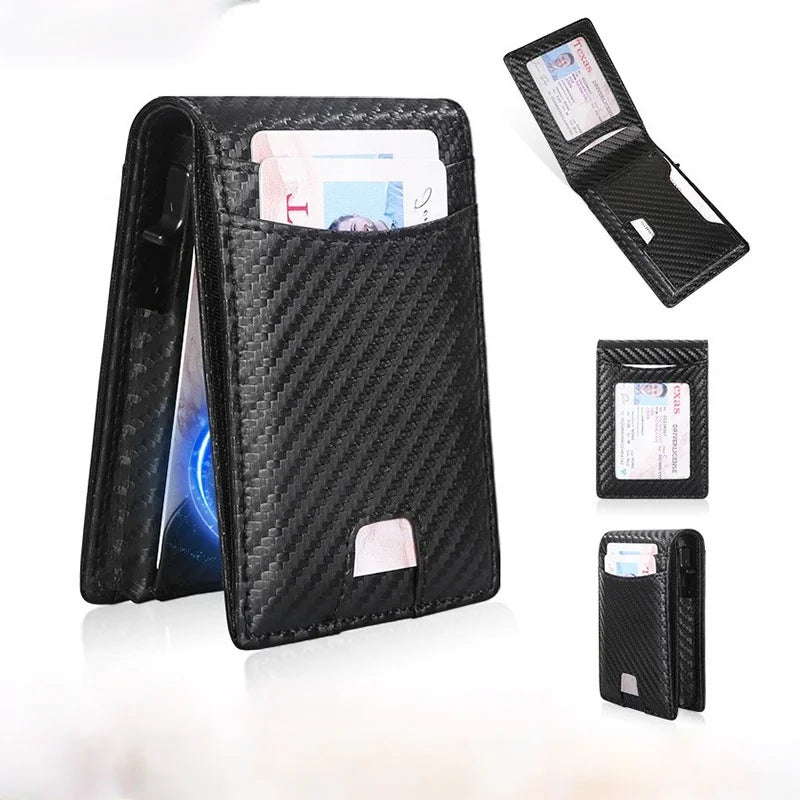 2025 New Fashion Men's Slim Aluminum Alloy RFID Blocking Credit Card Wallet with -Up Card Holder