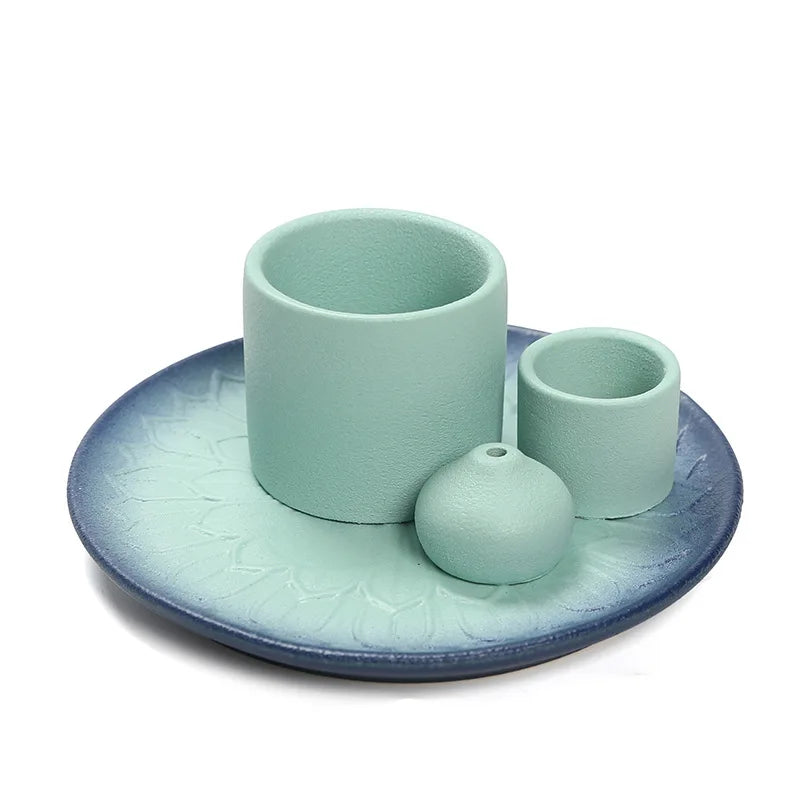 Holy Wood Sage Incense Tray Creative Simple American Style Ceramic Aromatherapy Censer Backflow for Living Room Decor Ins Style