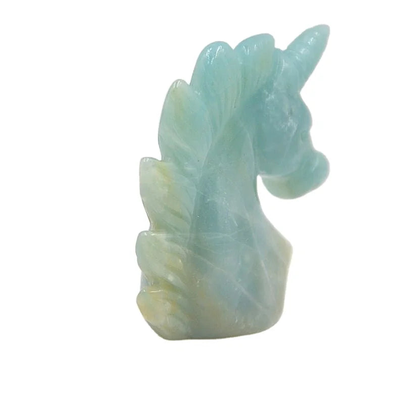 HZ 100% Natural Stone Hand Carved Crystal Jade unicorn Crystal Cranium Healing for Home Decor Crystals Healing Stones