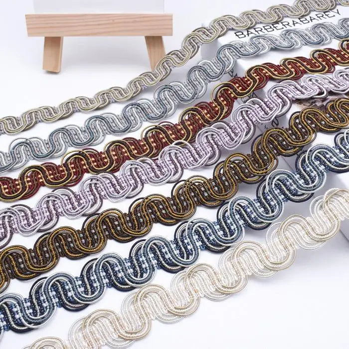 Hot Sale Eco-Friendly DIY Clothing Sewing Accessories 3.5cm Braided Sequins Lace Trimming in Gold Silver for Shoes & Bags