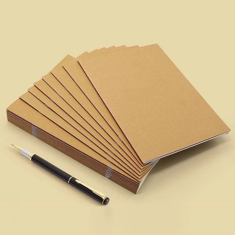 A5/B5/A4 Vintage Kraft Paper Notebook in Stock Wholesale Exercise Book Notepad Cover Customizable Advertising logo