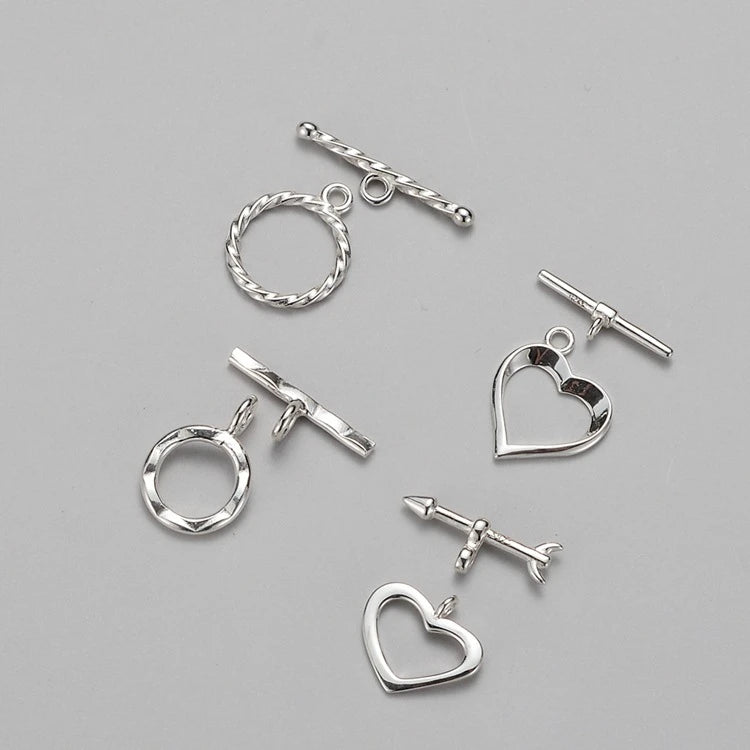 925 Sterling Silver Toggle Clasps Gold Plated Flower Shaped OT Clasp Rope Clasp for Bracelet Necklace Making