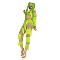 One Piece Jumpsuit Fashion Print Tassel Bodycon Nightclub Party Rompers Women Jumpsuits Dancer Performance Wear Stage Costumes