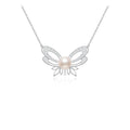 Fashion Jewelry Pearl With Zircon Necklace 925 Sterling Silver Butterfly Necklace for Women