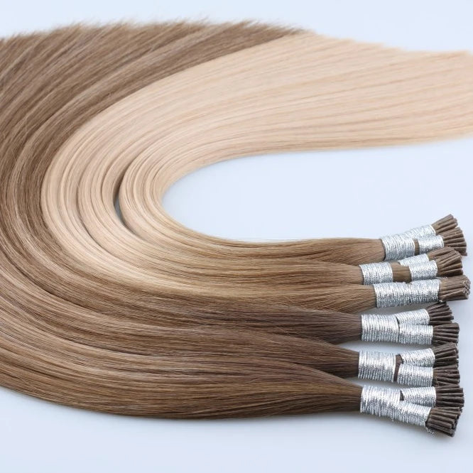 2026 Deluxe Double Drawn Soft Glue Pre Tipped Keratin Hair Extensions Full Cuticle I Tip Human Hair Extensions