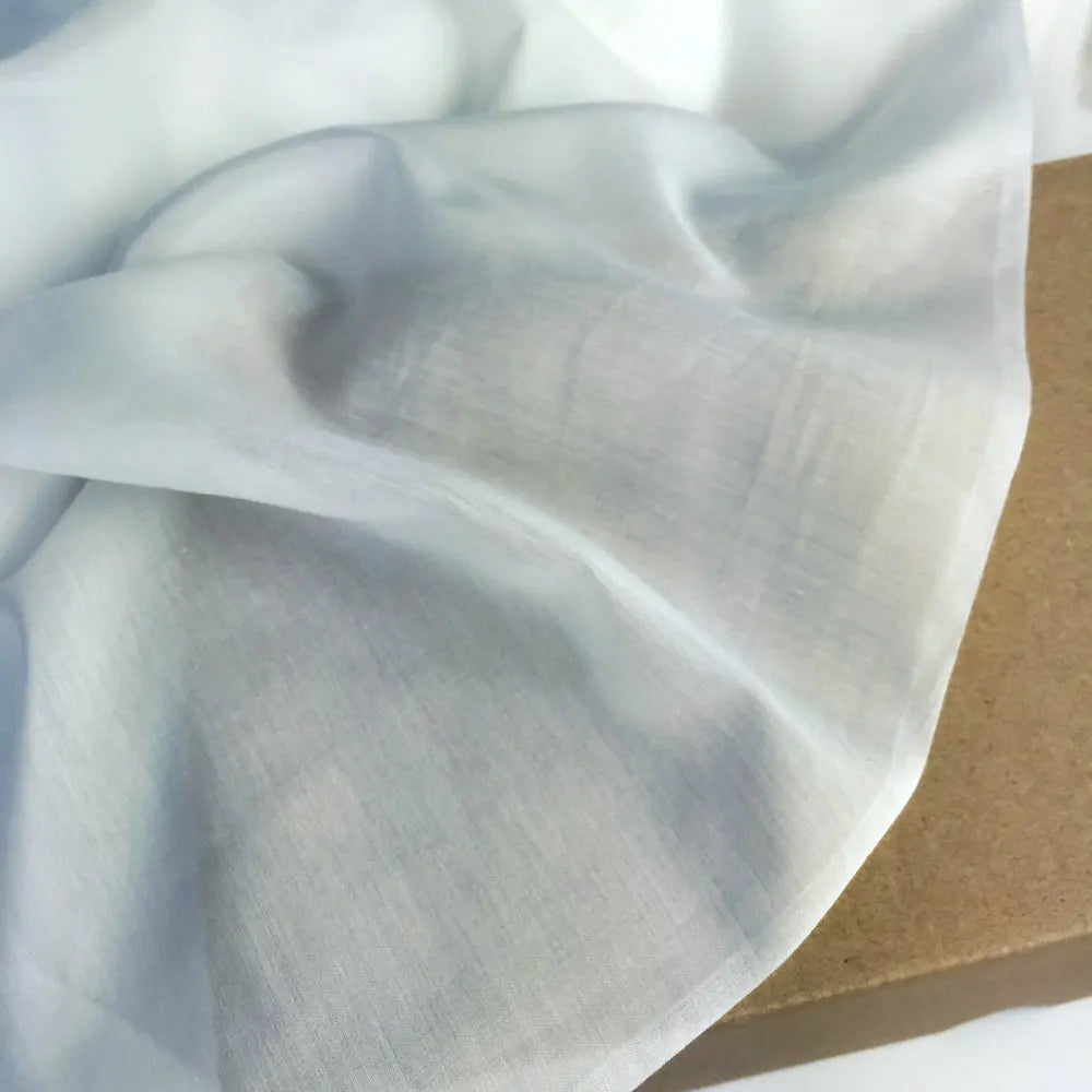 Nature White Undyed Voile Silk Cotton Fabric for Dresses Scarf Upholstery