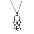 Palestine Spiky-haired Boy Pendant Necklace for Women Men Chain Choker Necklace Collar Stainless Steel Jewelry Wholesale