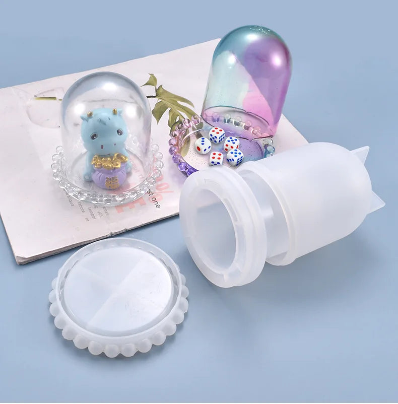 C-0403 DIY Crystal Glue Dropping Mold Self-made Multi-purpose Transparent Cover Dice Cup Silicone Mold