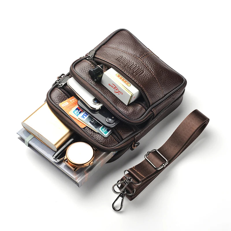 DEABOLAR Retro Casual Large-capacity Genuine Leather Shoulder Bag Messenger Bag Men Model 1140 All Seasons