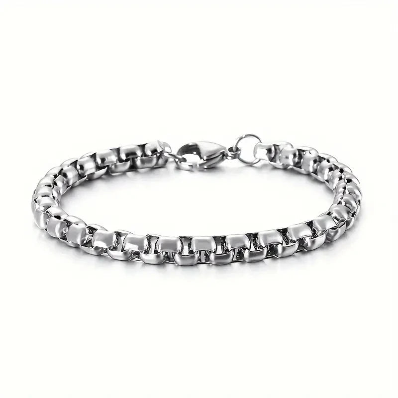 2/3/4/5mm Wide Link Chain Stainless Steel Geometric Square Box Chain Men's Gold Waterproof Gift Jewelry