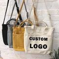 Custom logo RTS Eco Friendly Custom Logo Printing Large Capacity Shoulder Canvas Cotton Tote Bag for Shopping