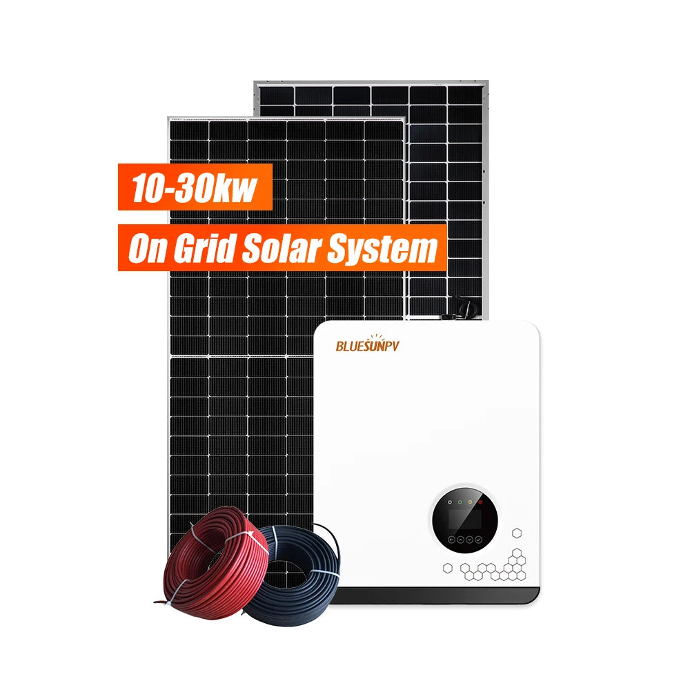 Bluesun Solar Grid Tie 30kw 20kw Solar Energy System for Home Use Complete Solar Panel Kit