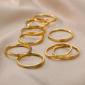 Simple Jewelry 18K Gold Plated Angel Unisex Ring No Fade Stainless Steel Angel Number Finger Ring for Gift