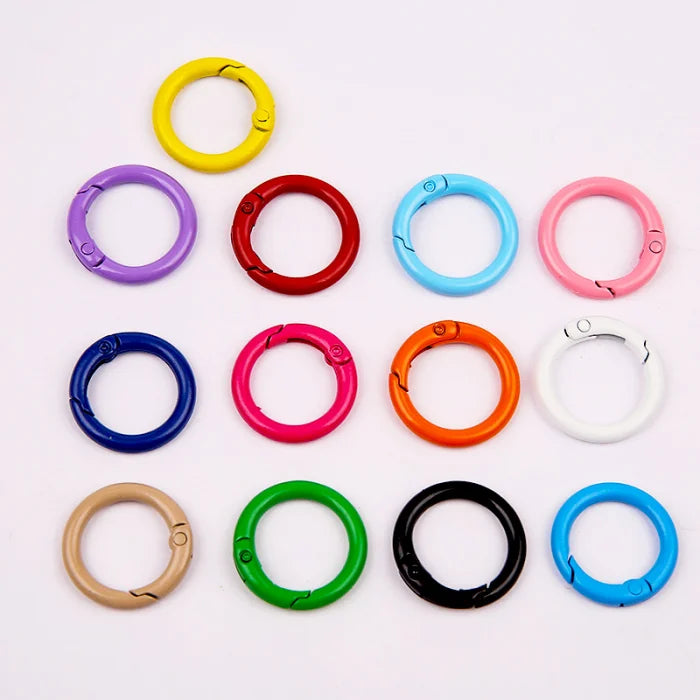 25MM Mini Color Painted Metal Key Book Spring Ring Fashionable Mobile Phone Keychain Accessory