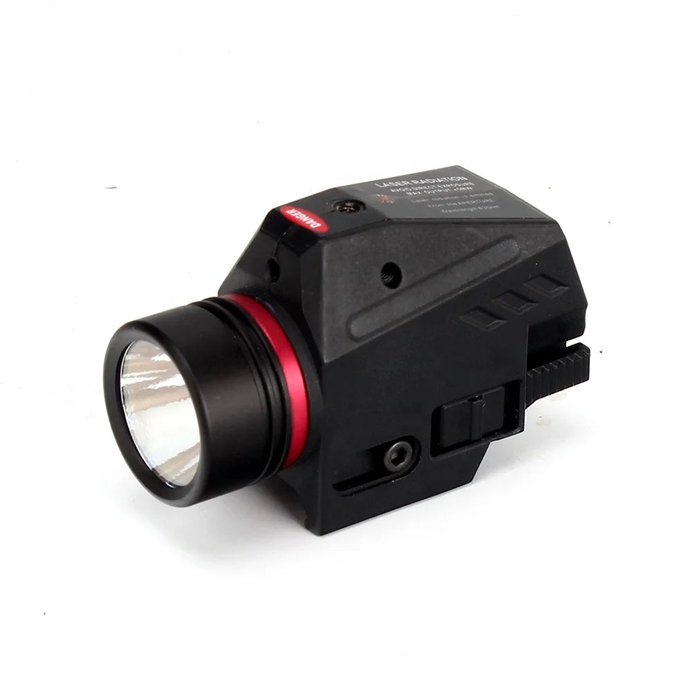 Ohhunt 150 Lumens 20mm Mount Tactical LED Flashlight and Red Laser Sight for Hunting