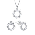 Fine 925 Sterling Silver Jewelry Sets Custom Moissanite Flower Pendant Necklace CZ Stud Earrings for Women Wedding Jewelry Set
