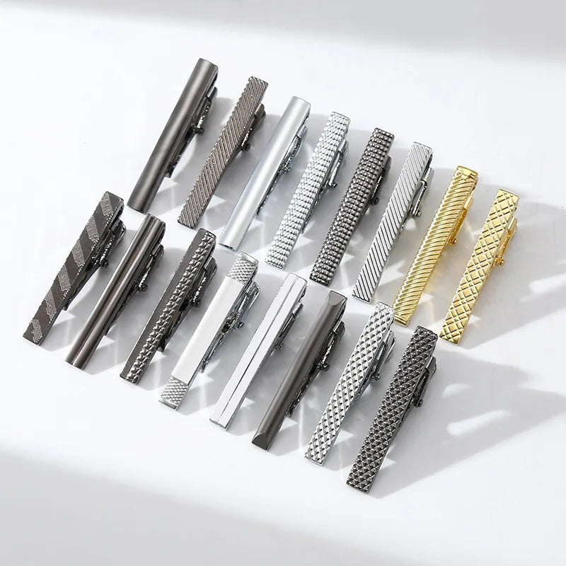 Mens Classic Tie Clip 4.5cm Short Fashion Silver Color Mirror Narrow Tie Special Personality Style Jewelry Accessory
