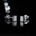 Abiding Jewelry OEM/ODM Wholesale Solid Gold or S925 Silver Jewellery Square Baguette Cut Moissanite Earring