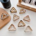 2025 New Women's Triangle Alloy & Acetate Hair Claw Clips Hollowed Decorative Hair Accessories for Girls