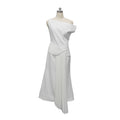 Brand Customization Trendy Spring Twist Off-shoulder Dress Midi Dress Sand Jacquard Fabric Long Shape Long Dress for Party