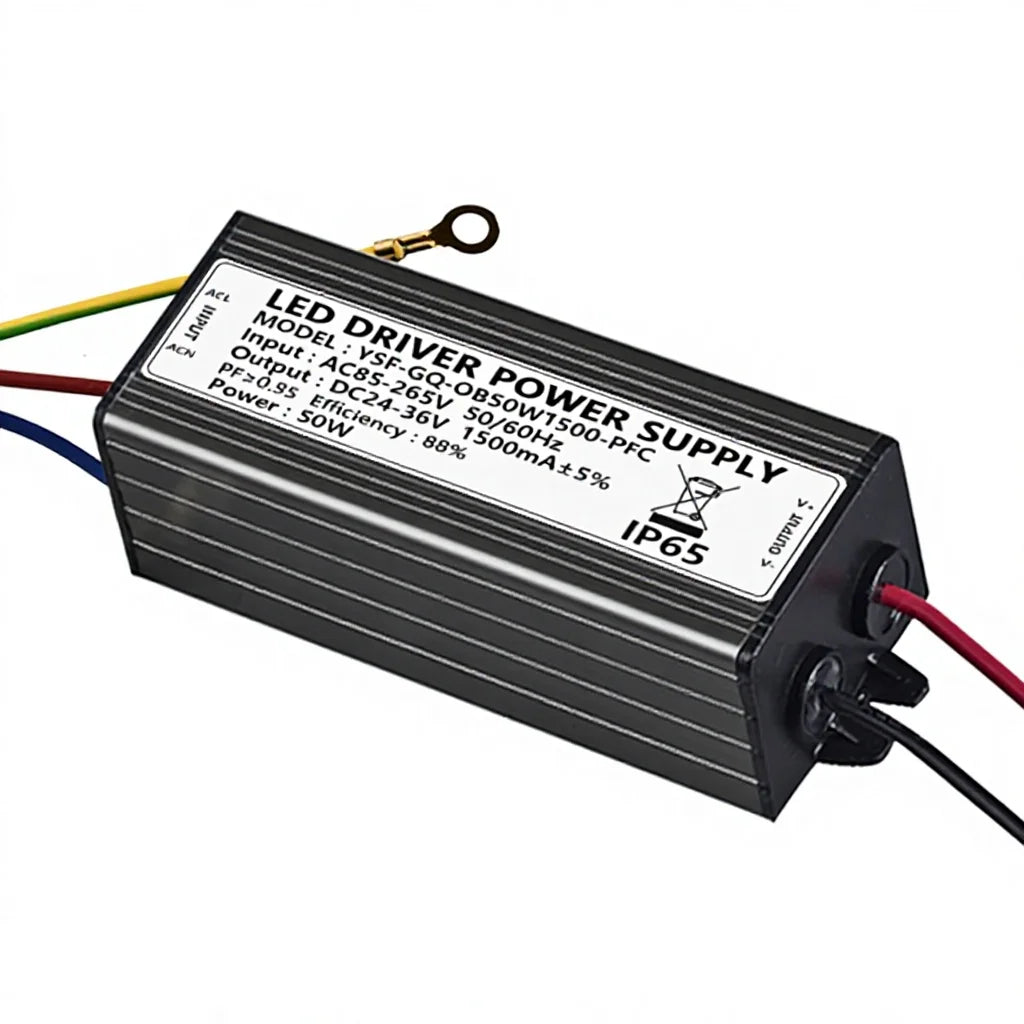 50W LED Isolated Constant Current Driver Power Supply 85-265V AC 24-36V DC 1500mA Outdoor IP65 Waterproof Aluminum Shell CE ROHS