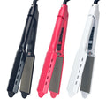 Premium 230Â°C Super Hot Private Label Titanium Flat Iron - Electric Thin Pink Hair Straightener with Air Hole for Household
