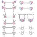 Gaby New Surgical Steel Piercing pink Heart Nipple Piercing Stainless Steel Nipple Rings Women Wholesale Piercing Jewelry