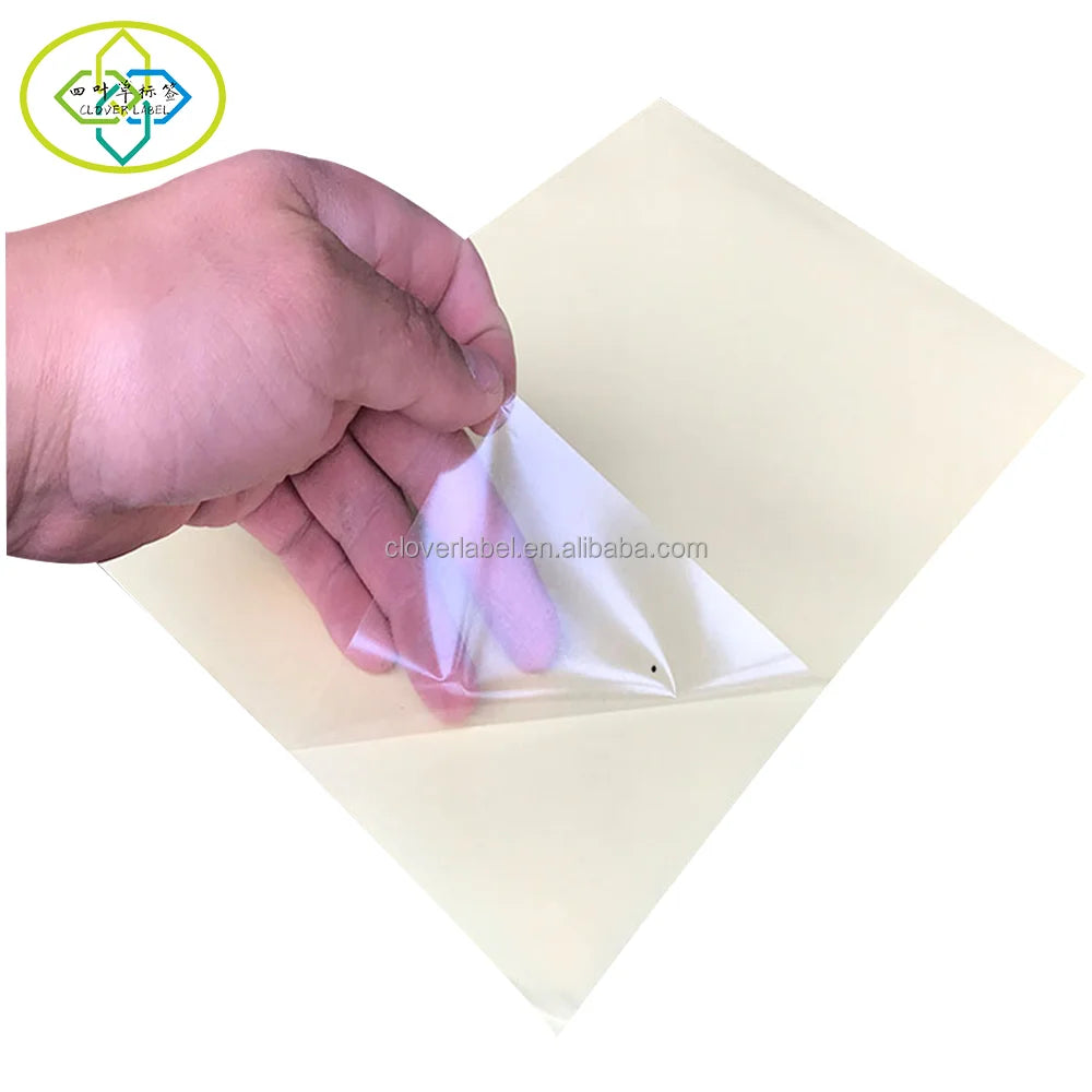 A3 A4 0.025mm Transparent PET Adhesive Sticker for Laser Printer