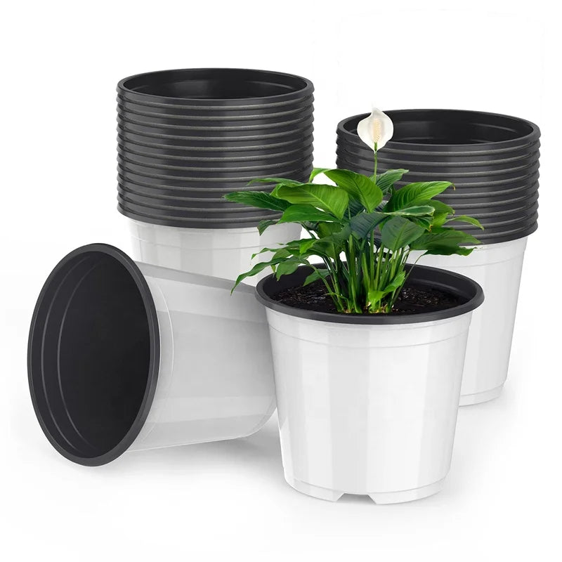 130 X 115 X 88mm Durable Biodegradable PP Double Color Nursery Flower Pots 8 Sizes for Small Plants