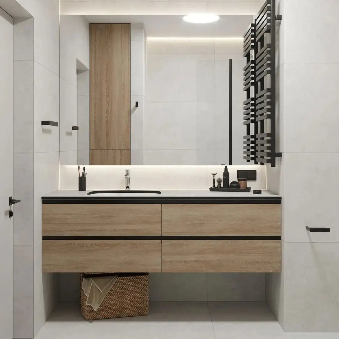 China Suppliers Furniture Set With High Gloss White Painting Mirror Bathroom Vanity for Hotel