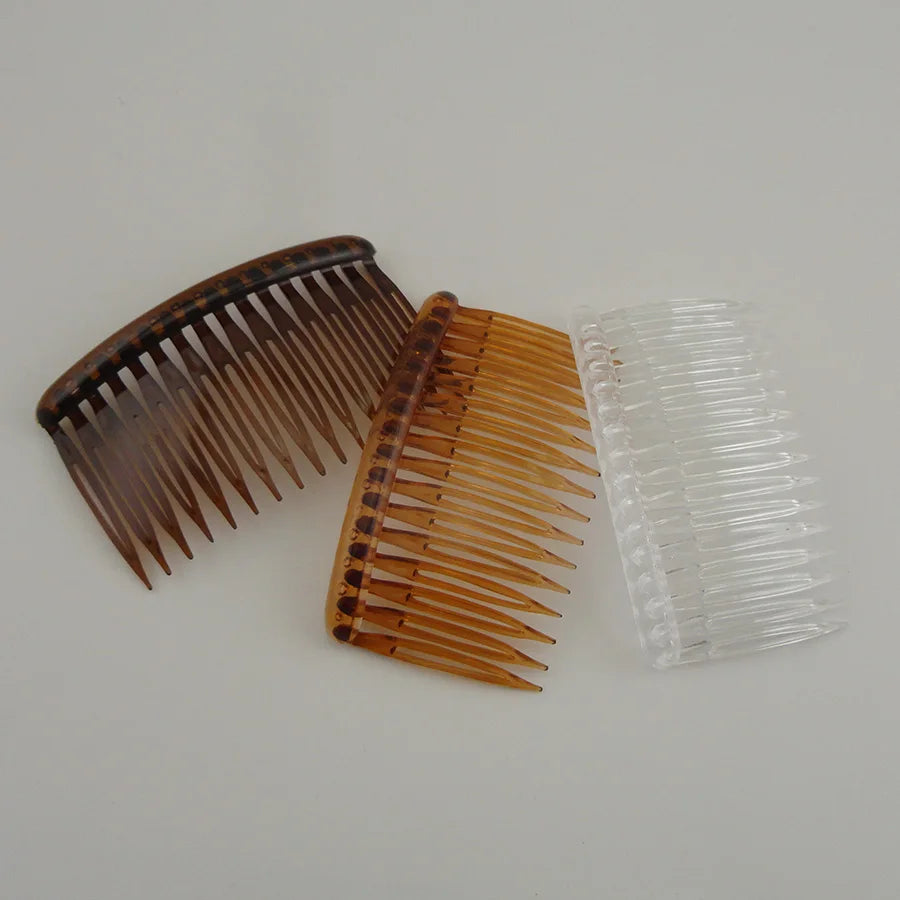 5cm*8cm 3.15 Inch 16teeth Clear Plain Plastic Side Combs for DIY Hair Accessories