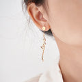Hypoallergenic PVD 18K Gold Plated Stainless Steel LOVE Letter Pearl Drop Stud Earrings for Women Fashion Jewelry E231507