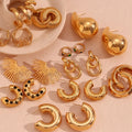 Dreamshow Hollow Earring Set Waterproof Jewelry Set 18K Gold Plated Stainless Steel Earrings Accesorios Mujer