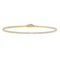 Gemnel Fashion Jewelry 925 Silver 18k Gold Plated Tennis Thin Chain Cz Bracelet