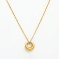 Joolim Jewelry 18K Gold Plated Chunky Circle Gradient Pendant Necklace Stainless Steel Jewelry Wholesale Tarnish Free