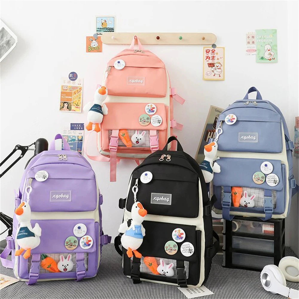 Wholesale Student Bookbag Set Primary School Bags for Boys Harajuku Kawaii Teenage Mochilas Large Capacity Student Backpack