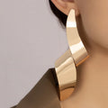 Kaimei 2022 Earring Hot Selling Large Geometric Twisted Earrings Female Women 18k Gold Plated Spiral Gold Plated Earrings Women
